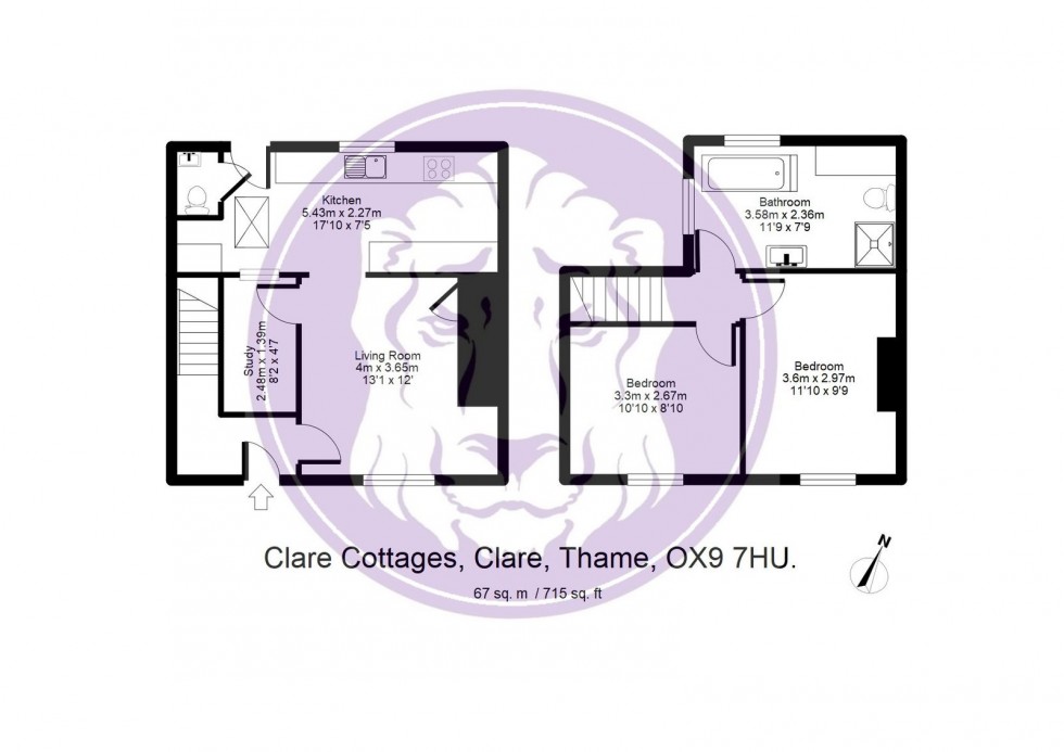 Floorplan for Clare Cottages