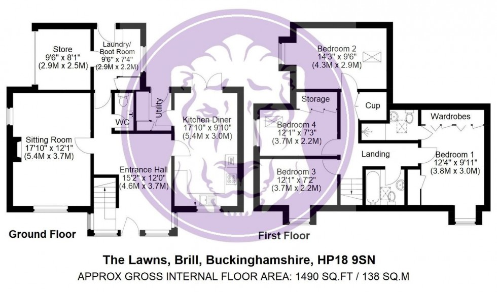 Floorplan for The Lawns, Brill, HP18 9SN