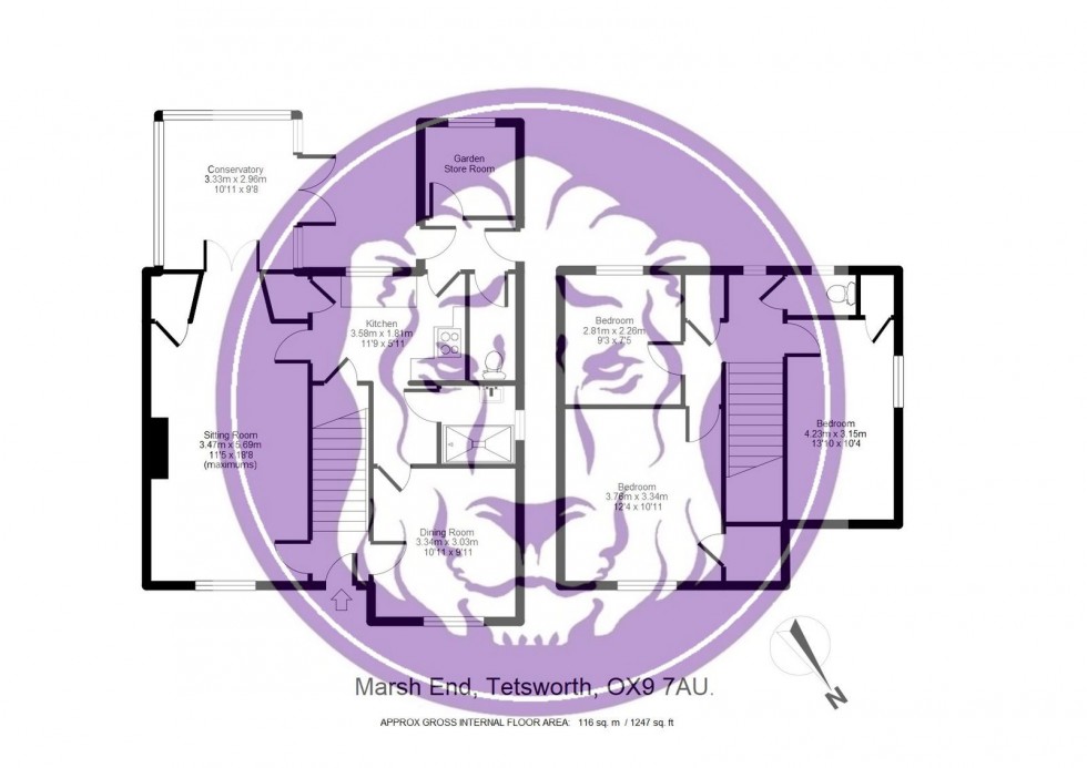 Floorplan for Marsh End, Tetsworth, Thame