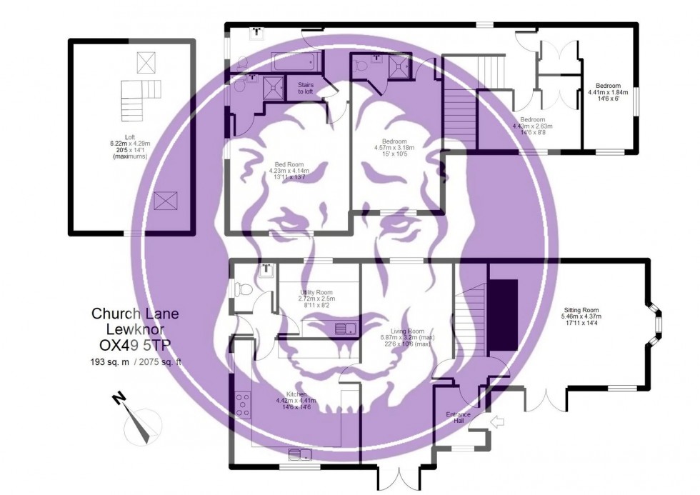 Floorplan for Church Lane, Lewknor