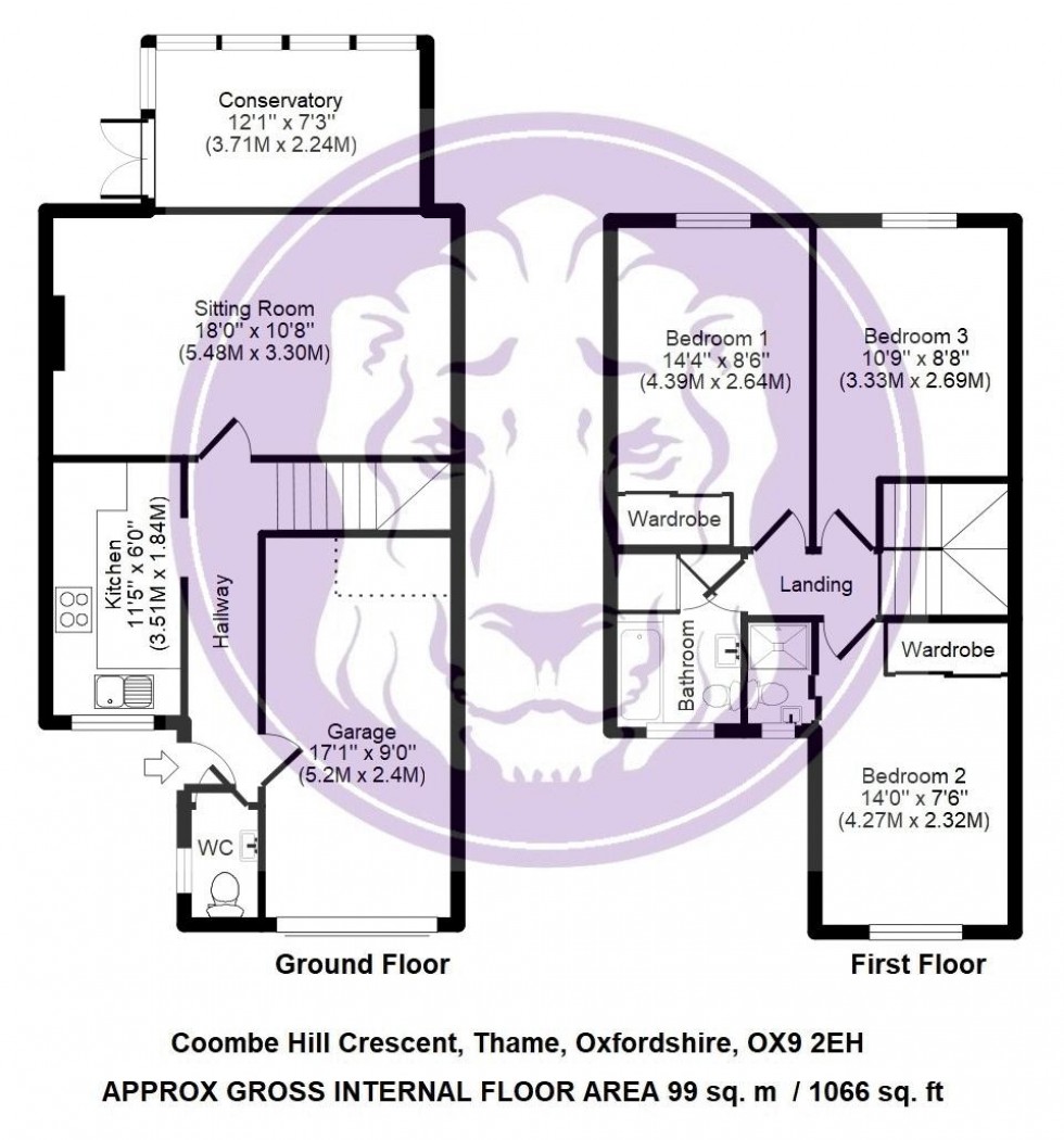 Floorplan for Coombe Hill Crescent, Thame