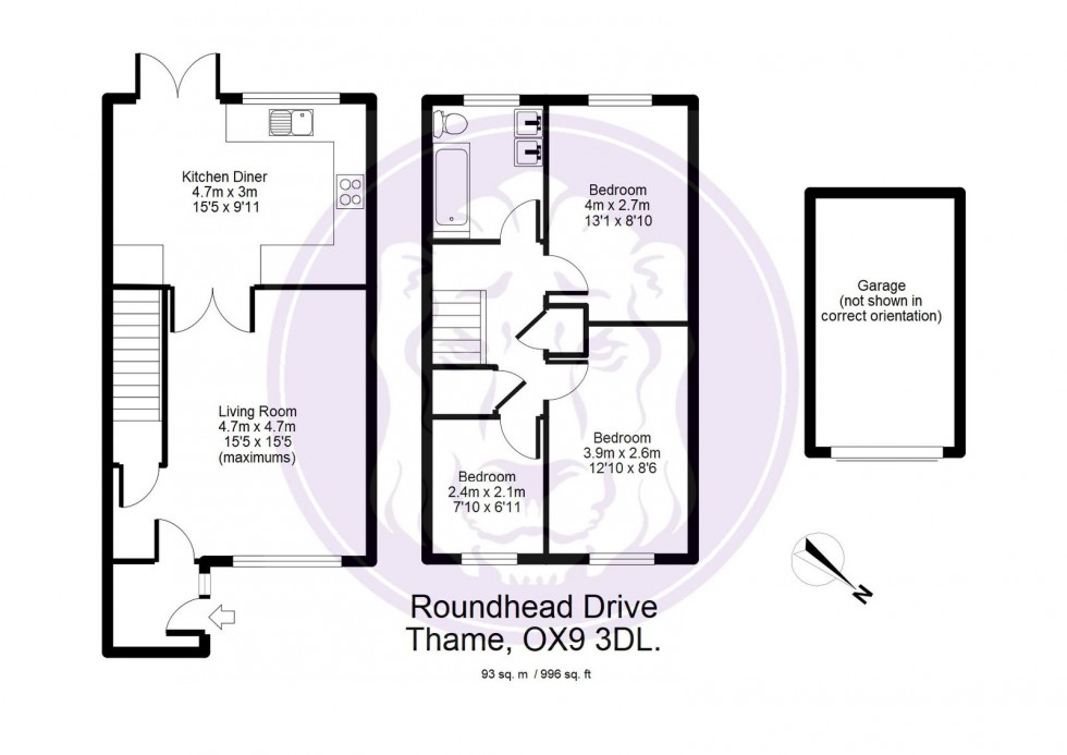 Floorplan for Roundhead Drive, Thame, OX9 3DL