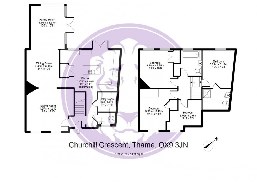 Floorplan for Churchill Crescent, Thame, OX9 3JN