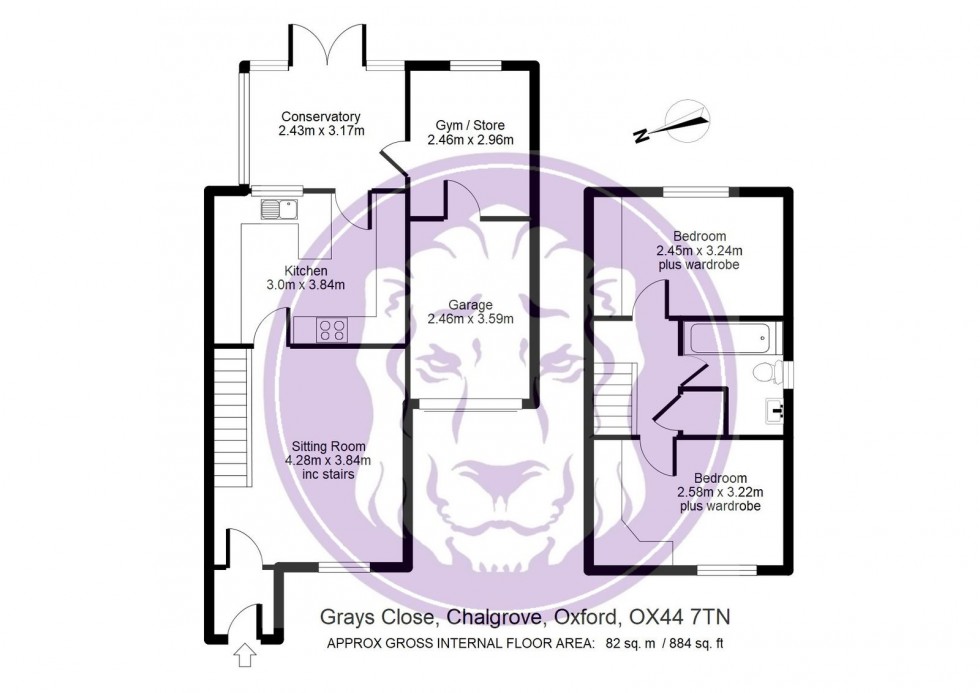 Floorplan for Grays Close, Chalgrove, Oxford, OX44 7TN