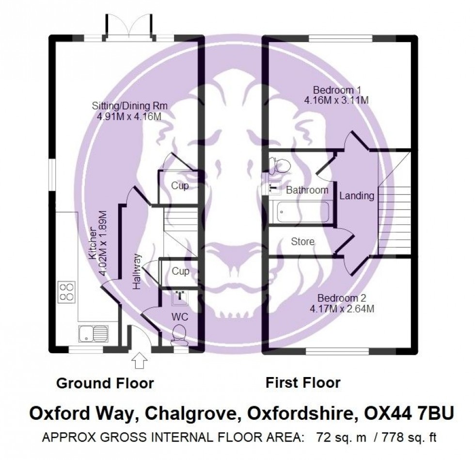 Floorplan for Oxford Way, Chalgrove